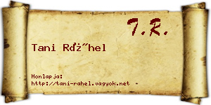 Tani Ráhel névjegykártya